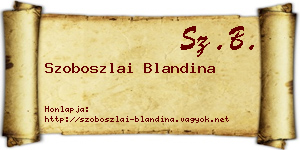 Szoboszlai Blandina névjegykártya